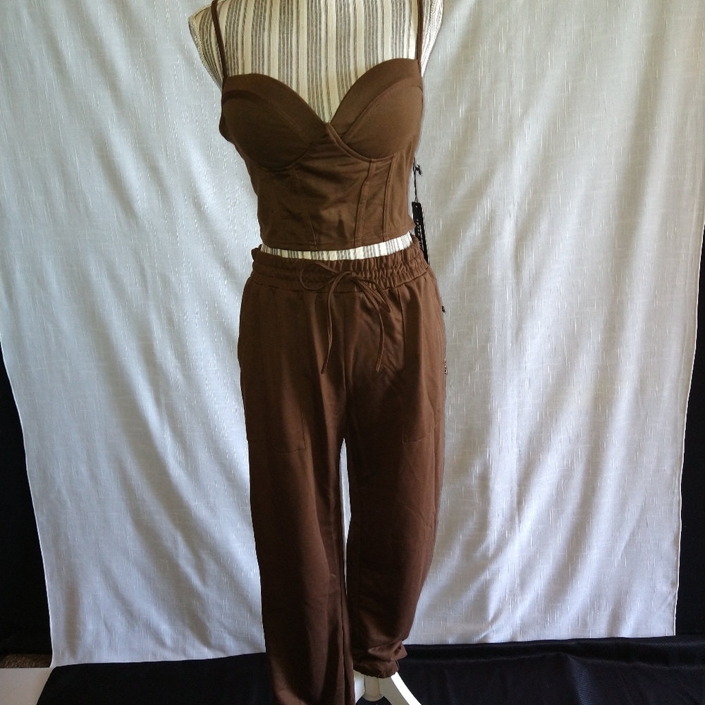 BROWN TWO PIECE SET